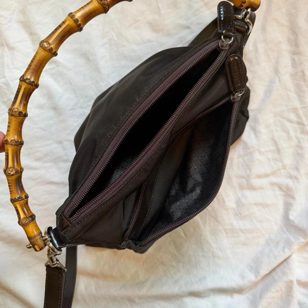 Gucci Bamboo Handle Nylon Bag